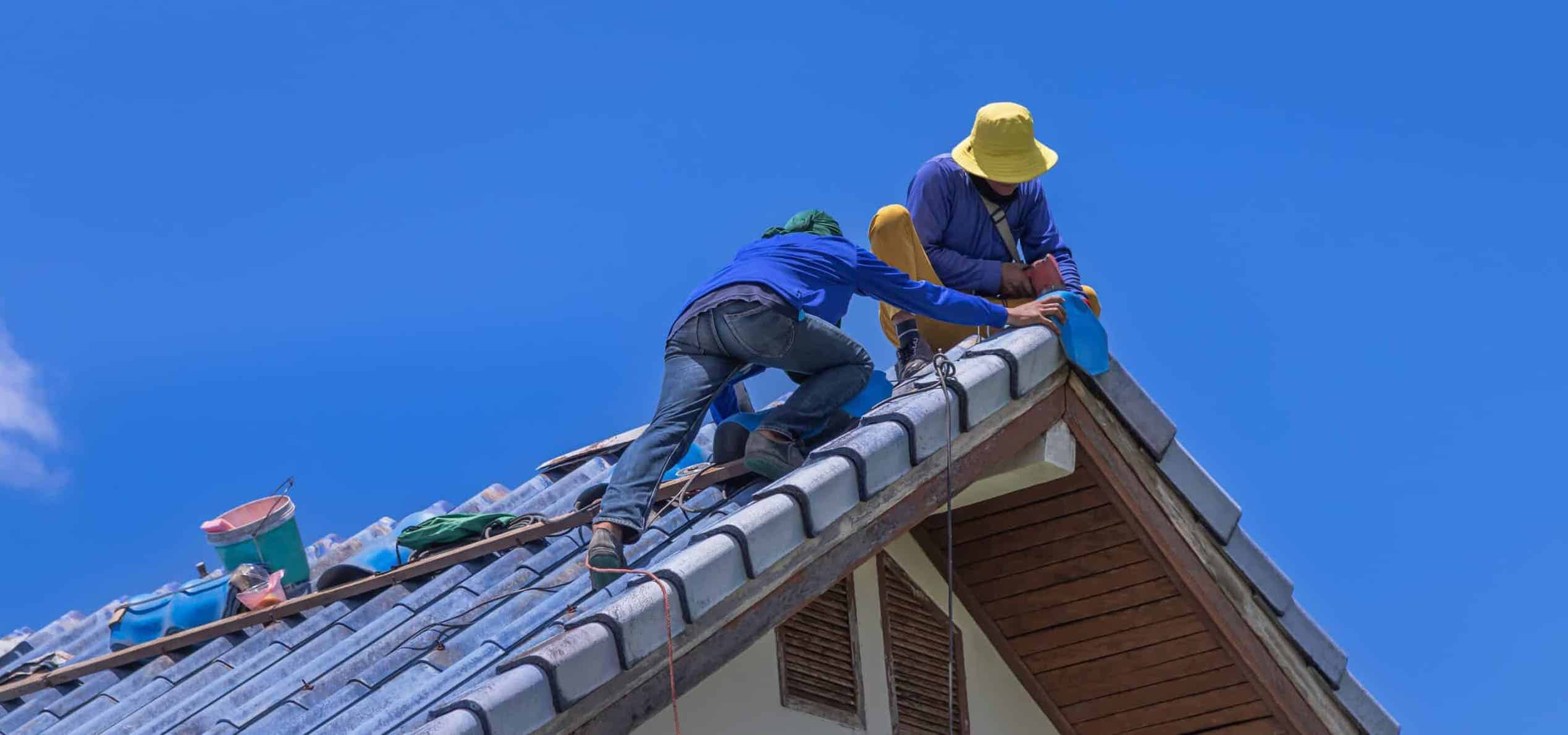Roof preparation before hurricane season.