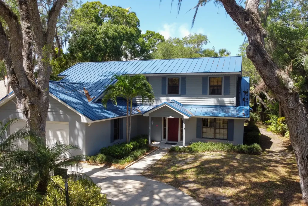 Metal roof on a home in Port St. Lucie, Florida.