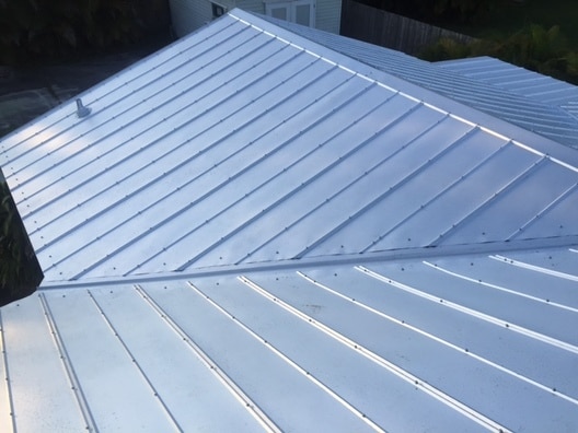 5V crimp metal roof with mill finish in Vero Beach, FL