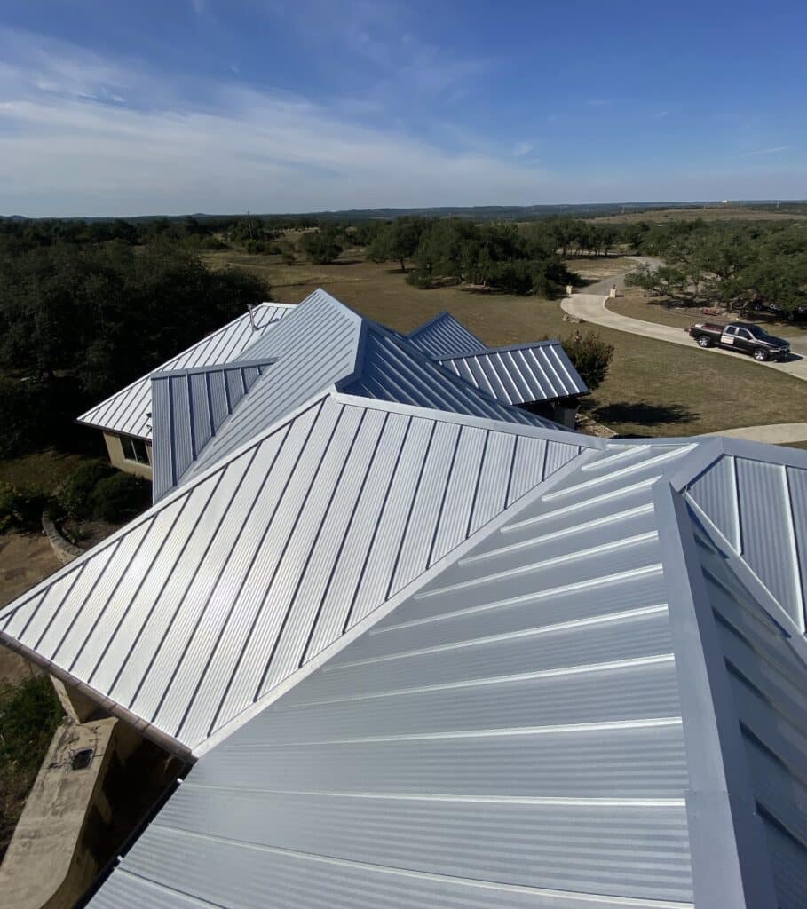 Standing seam metal roof installed by Panda Roof and Contractors